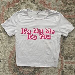 White Baby T Shirt with Pink Text